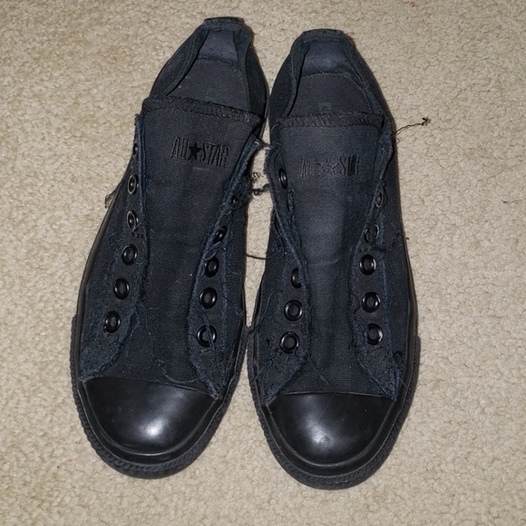 black converse no laces